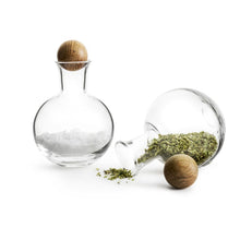 Glass and Bamboo Spice Jar Set