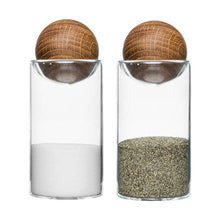 Glass and Bamboo Salt & Pepper Jars