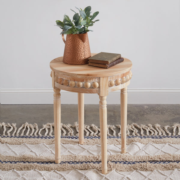 Beaded Round Side Table