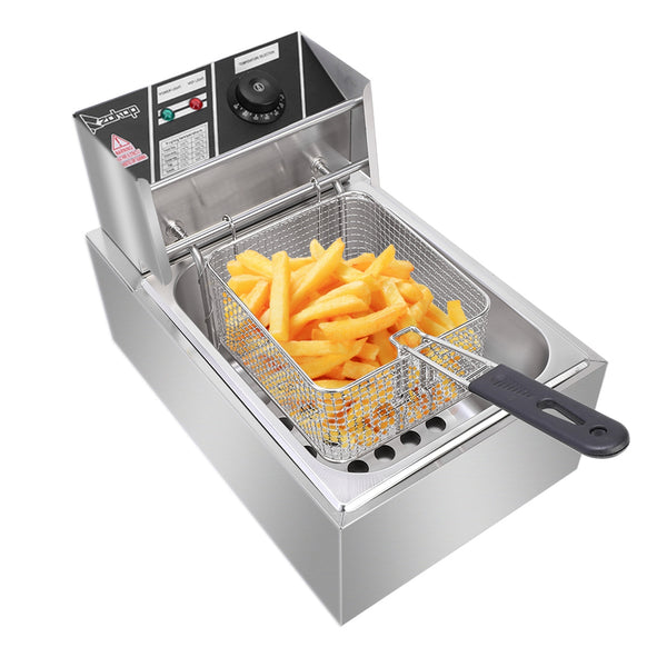 Stainless Steel Single Cylinder Electric Fryer 6 Liter