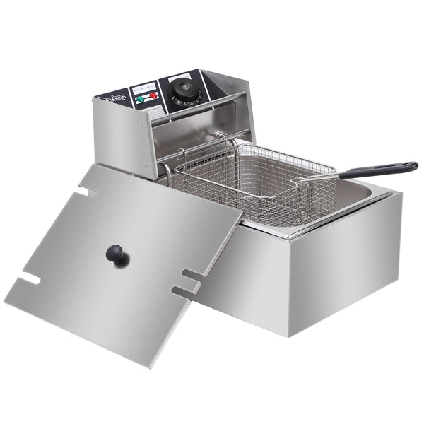 Stainless Steel Single Cylinder Electric Fryer 6 Liter