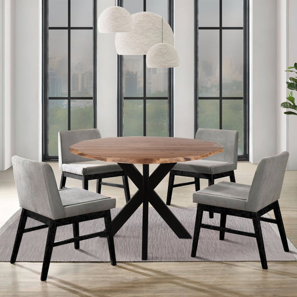 41 Inch Handcrafted Live Edge Round Dining Table - Family Friendly Furniture