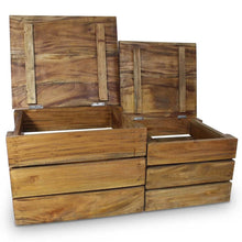 Wooden Storage Crates - 2 Piece Set