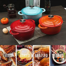 5QT Enameled Cast Iron Dutch Oven with Innovative Self-Basting Lid